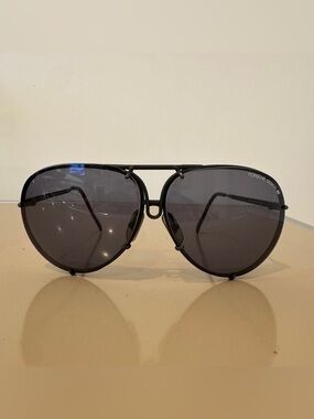 Porsche Design Black Metal Aviator Sunglasses -Vintage